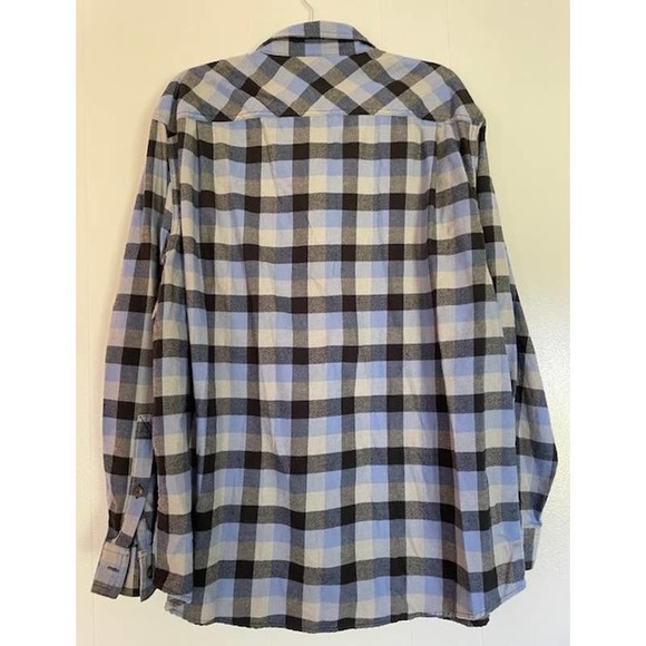 Duluth 40 Grit Blue Black Flannel Button Up Long Sleeve Sirt Men Size X-Large - Picture 2 of 3